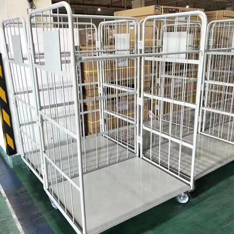 GTY  industrial wheel heavy adjustable floding steel picking logistic storage wire mesh trolley