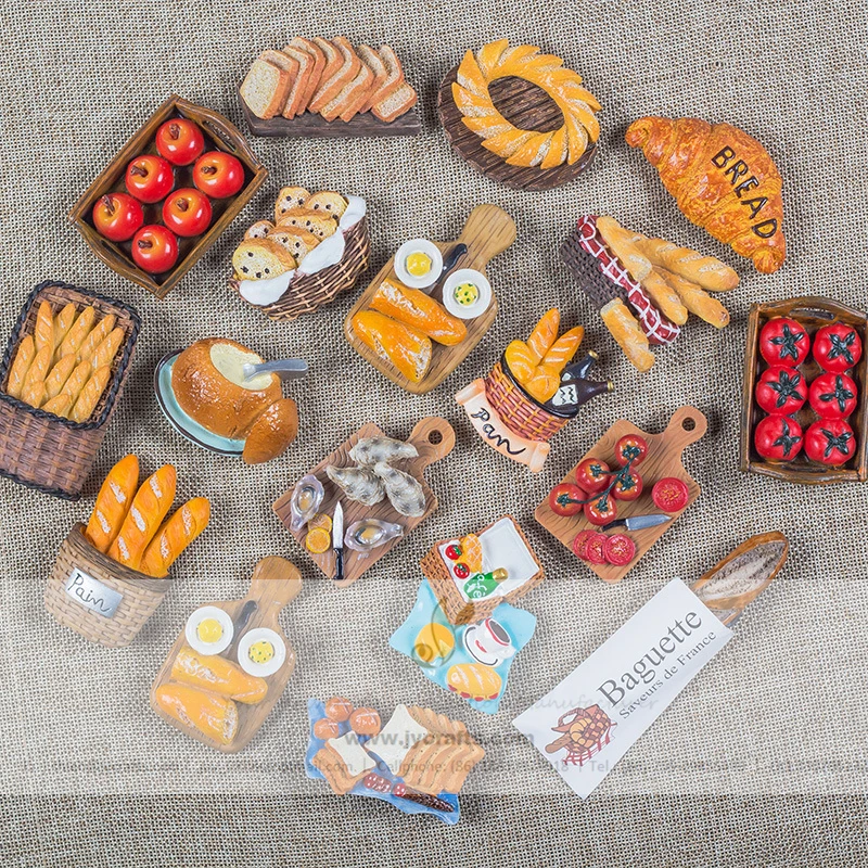 Fake Food Baguette Bread Resin 3d Fridge Magnet for Kitchen Decor