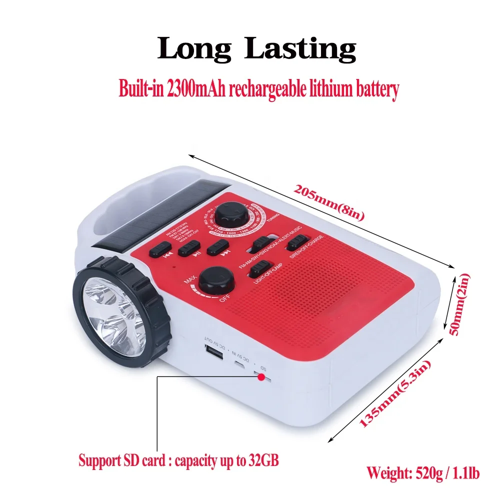 Survival Radio Outdoor Emergency Led Light Small Multiband Micro Am Fm Portable solar radios with usb