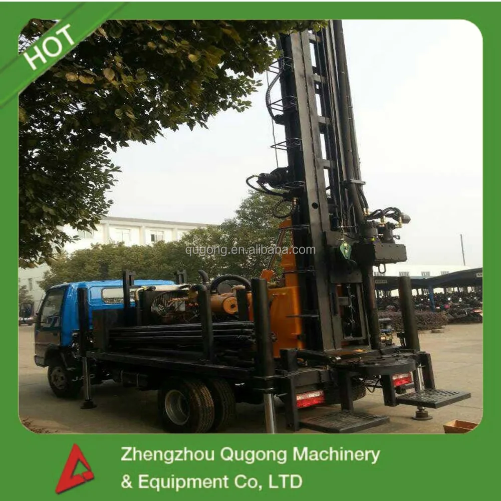 KW20 200m truck mounted bore well drilling machine, work with air compressor or mud pump