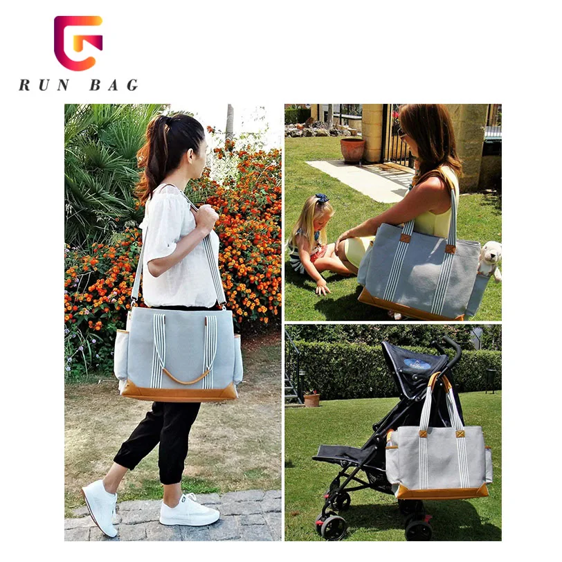 Wholesale Large Capacity Best Baby Shower Gift Tote Bag Canvas Diaper Bag