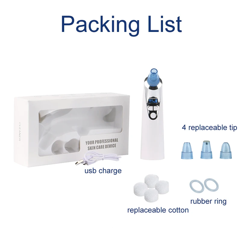 
Beiyuan LED Display New Arrival Vacuum Blackhead Acne Remover Facial Pore Deeply Cleaner Electric Blackhead Remover 