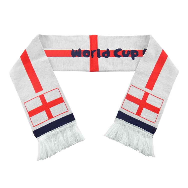 European acrylic knitted Poland flag design football scarf for Poland