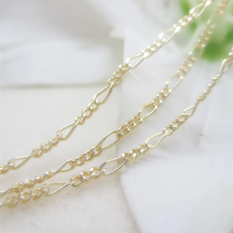 
NANA high quality 24k italian gold filled chain,figaro 3+1 design gold chain 