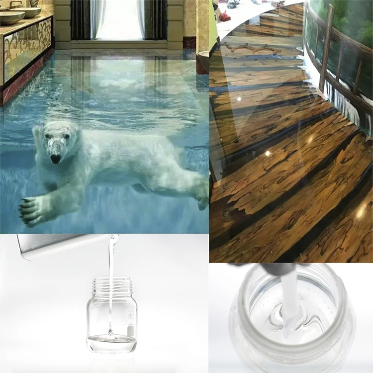 two components wholesale epoxy resin crystal clear liquid for adhesive glue crystal for 3D epoxy flooring paint