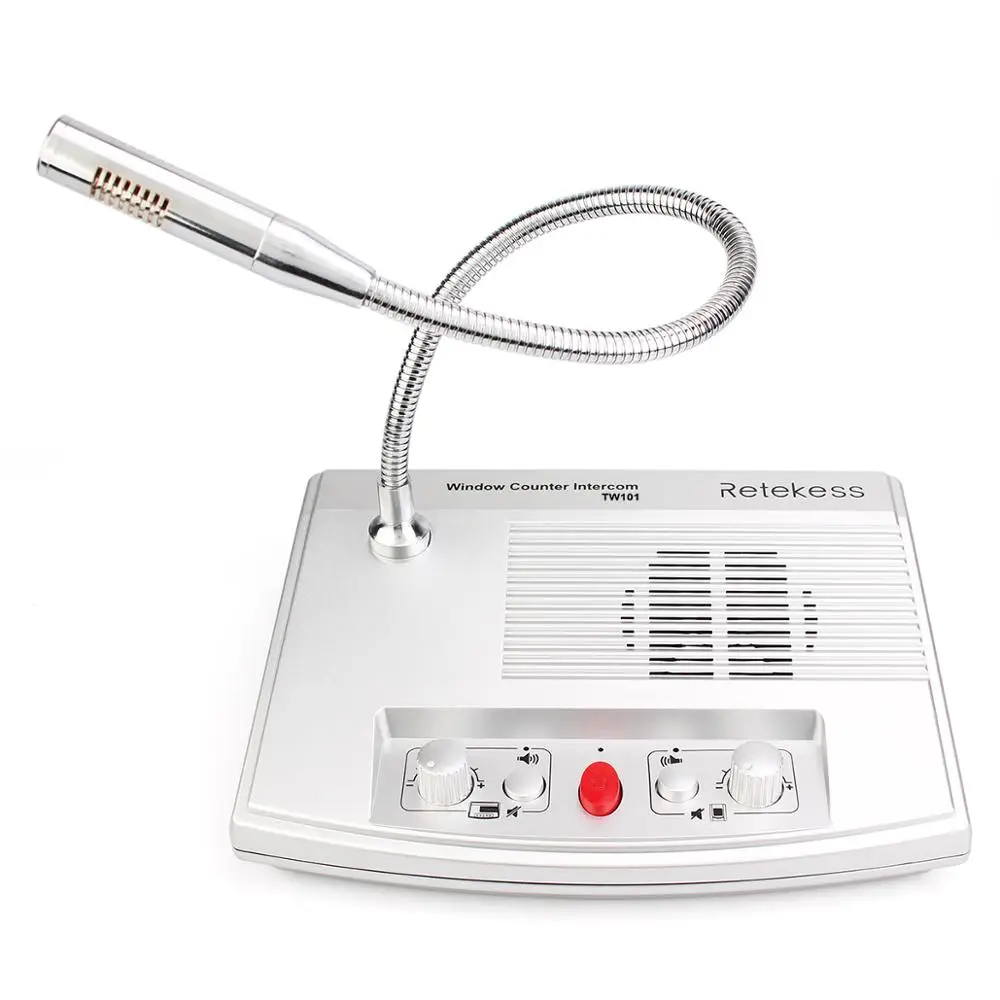 Bank Counter Dual-Way Intercommunication Window Speaker Intercom System for Bank Hospital with Anti-theft Glass Retekess TW101