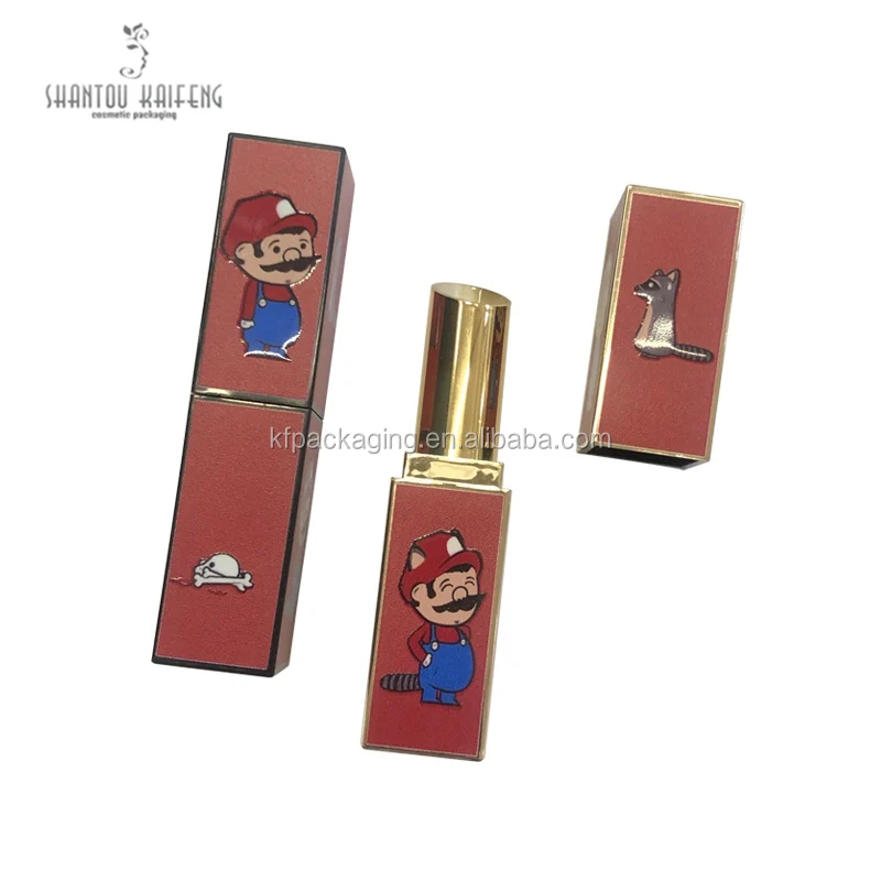 Custom 3D Printing Cute Square Lipstick Tube Packaging OEM empty novelty lipstick container tube