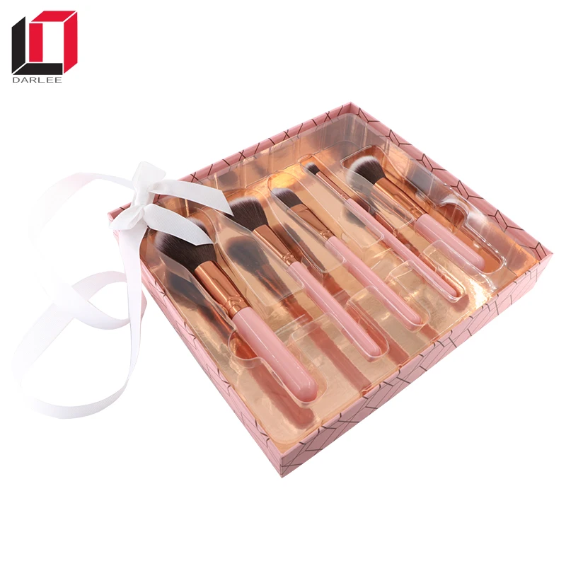 wholesale custom luxury design retail paper gift packaging box for makeup brush with window