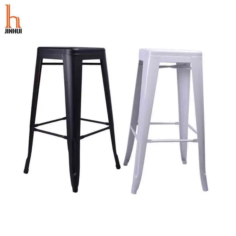 Дешевая оптовая продажа, винтажный промышленный черный металлический Железный барный стул