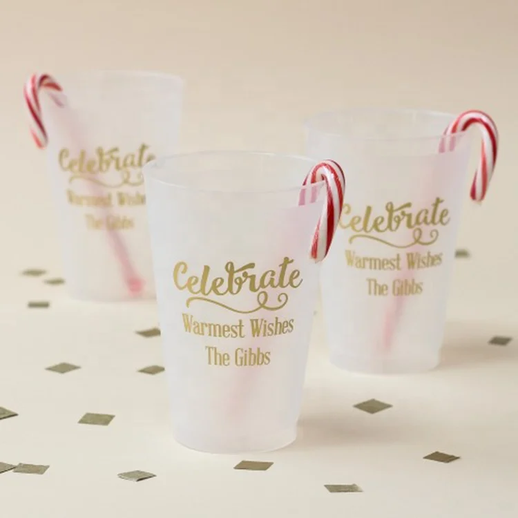 wholesale custom logo flex frosted plastic party juice cup 12OZ 8OZ  Plastic cup for weddings