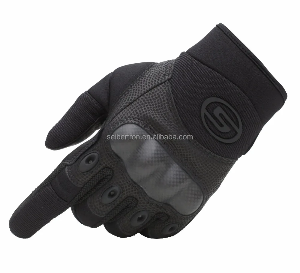 
Seibbertron O.J.J.C Carbon Fiber Shell knuckle protection sports safety gloves Genuine leather tactical glove 