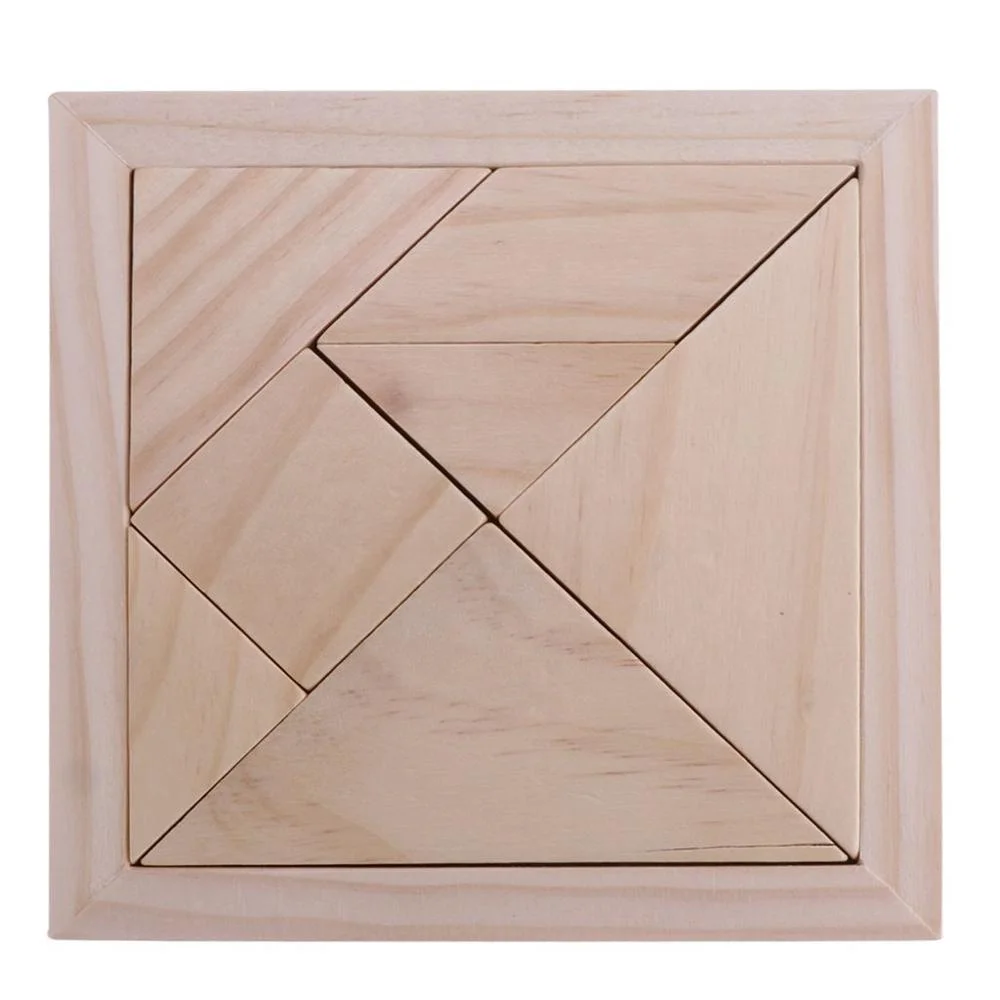 Large Size Wooden Jigsaw Tangram Board Educational Kids  Puzzle Shape Developmental Toy New Arrival