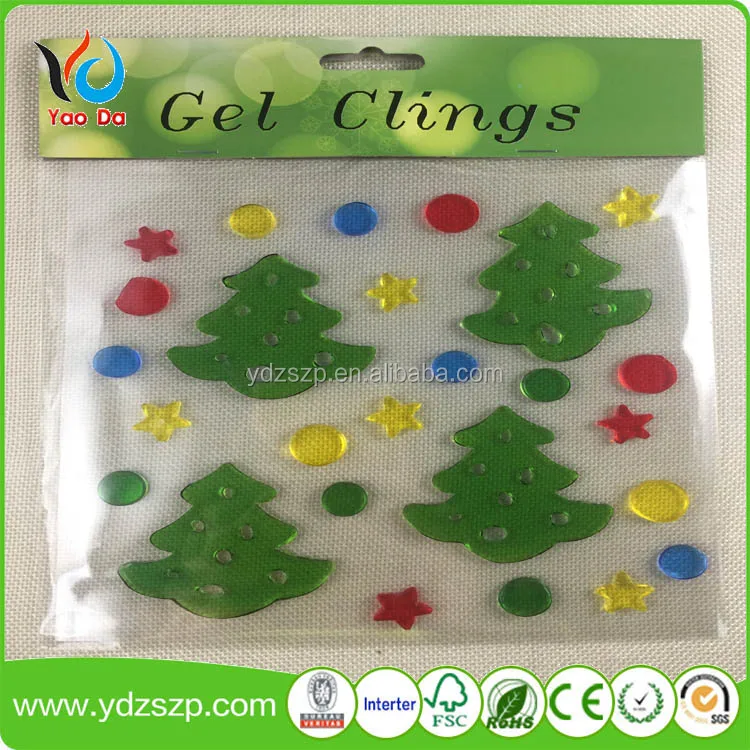 gel gems window gel art sticker glass sticker 3D silica gel sticker for windows Christmas