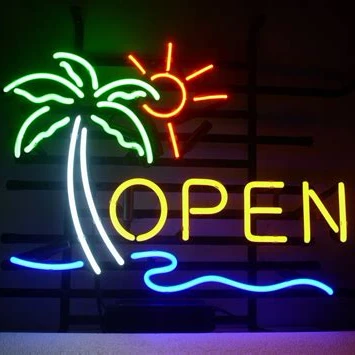 Oem china suppliers free design shop window decoration custom neon light sign metal grid open glass neon light sign