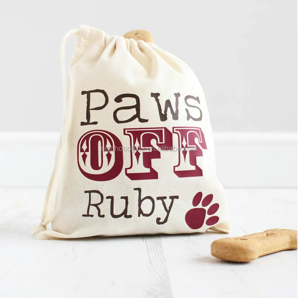 
2016 China manufacturer supply eco-friendly 100% cotton recycled pets treat bag 