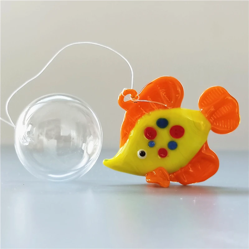 Decorative colorful murano glass float fish as fish tank decoration