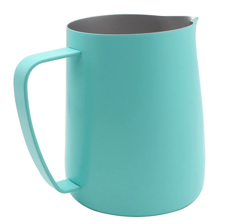 600ml  Unbreakable Bule Color Coffee, Latte and Frothing Milk Zero Defects Stainless Steel Frothing Pitcher Jug Steaming Pitcher