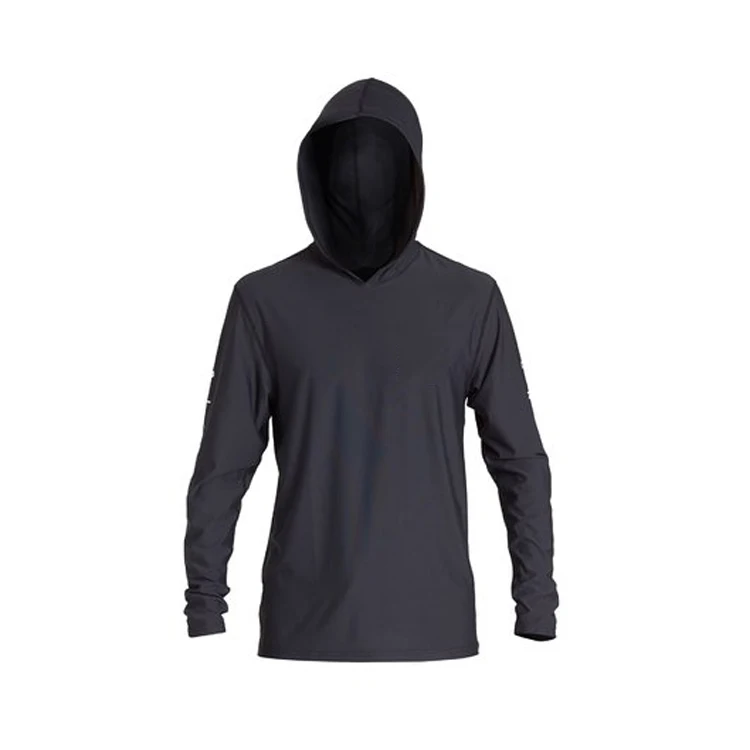 mens longsleeve rash guard hoodie quick dry lycra rashguard black