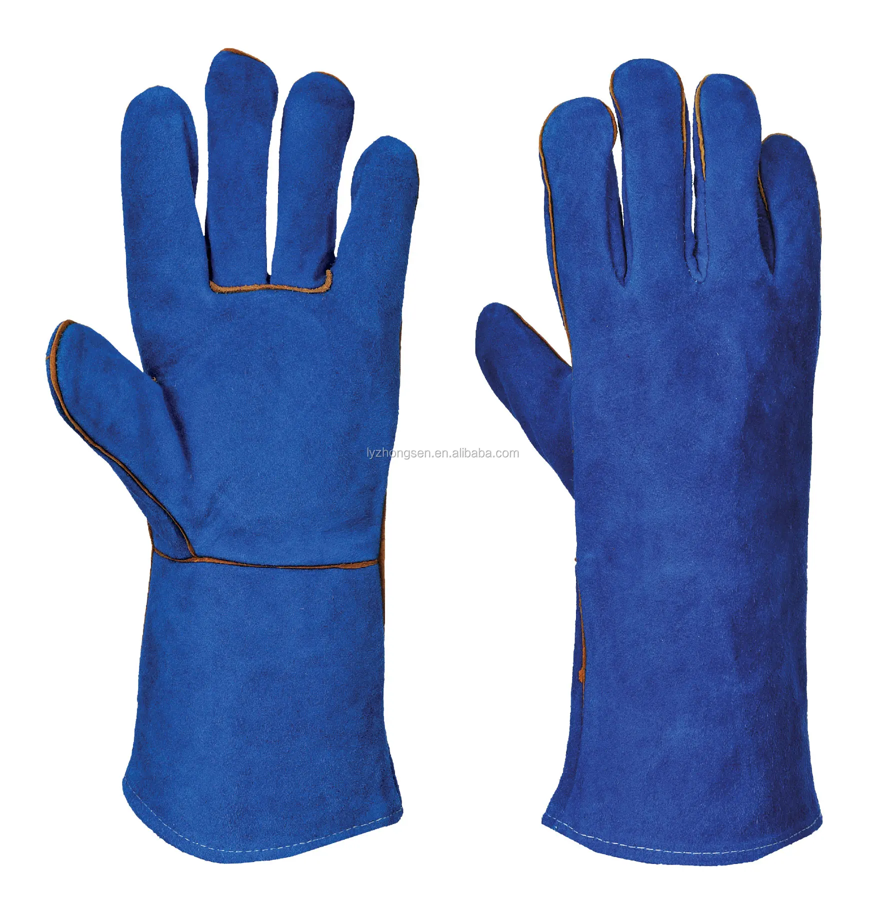 Fireproof leather outdoor BBQ baking insulation 500 degree flame retardant welding gloves