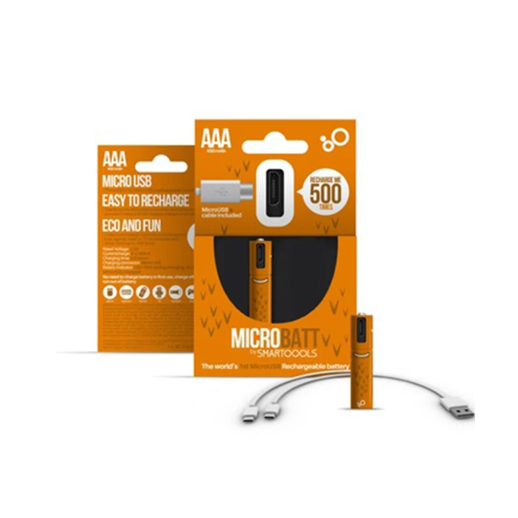 New Arrival Factory Supplier Micro USB AA Size Rechargeable Battery 1.2V 450mah 1000mah Cheap Cost AA aaa Batteries