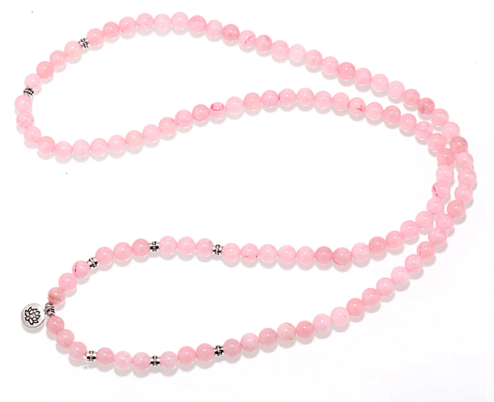 8mm Mala Beads Wrap Bracelet Necklace For Yoga Buddhist Meditation Rosary Prayer Charm Bracelet Natural Gemstone Jewelry