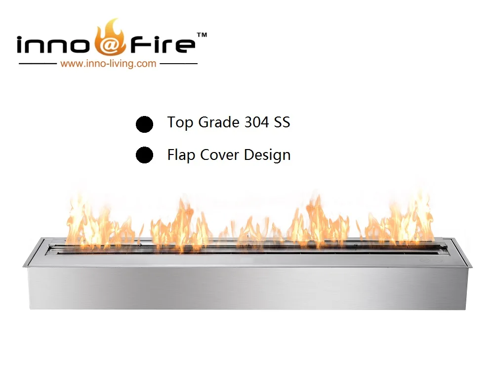 Inno living fire 1.2 M ethanol burner metal box fireplace