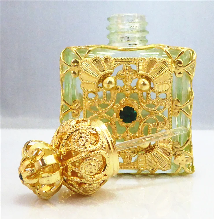 Wholesale 10ml Arabic Style Square Empty Perfume Bottles With Glass Stick Cap
