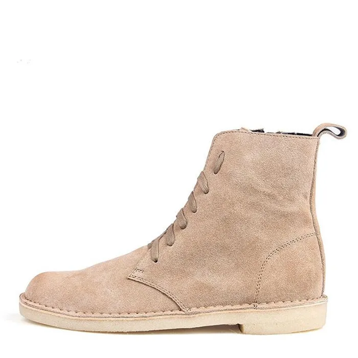 Men Lace up Leather Motorcycle Ankle Martin Boots