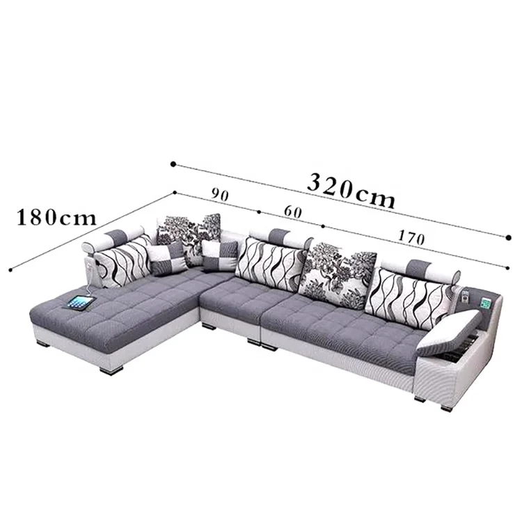 Living room sofa set sectional 4 parts a set luxury and modern corner fabric living room arab l shaped sofa design