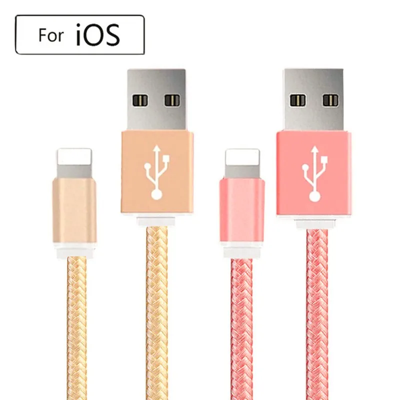 Высокое качество 1 м 8 pin briaded зарядки USB кабель для iPhone 6 S 7 Plus Кабель
