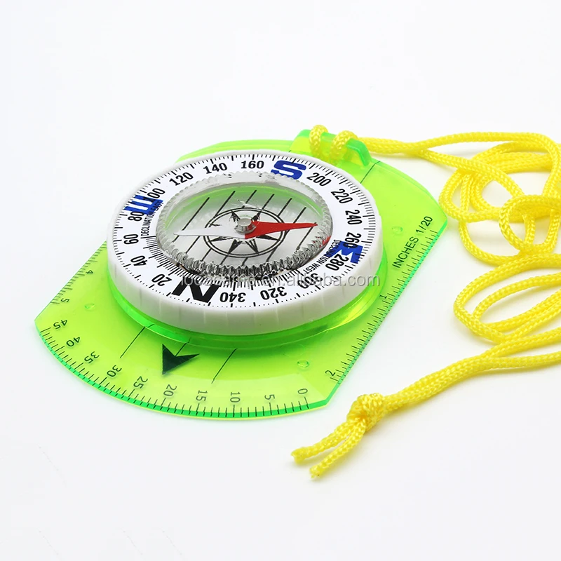 acrylic light green orienteering scale ruler protractor map compass pocket map compass