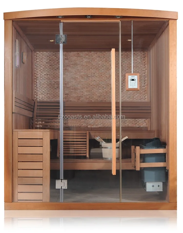 2-8 person wooden home dry steam sauna steam bath shower cabin