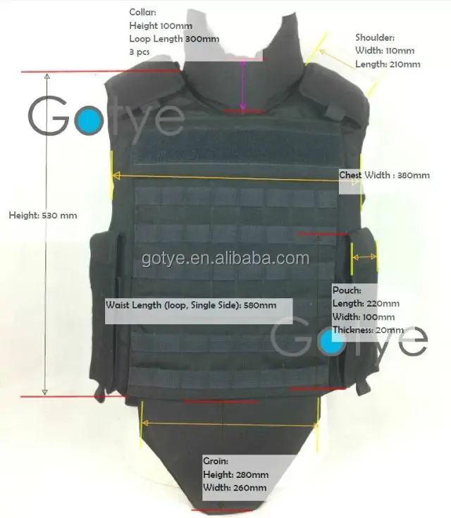 Тактический пуленепробиваемый жилет NIJ IIIA 9 мм и. 44 Molle, баллистический жилет