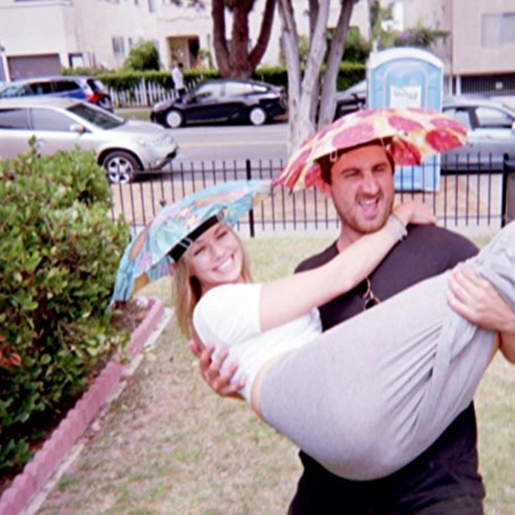 DIY mini hat umbrella for outdoor activities 21 inch head umbrella for kids and hiking fishing use UV protect with logo print