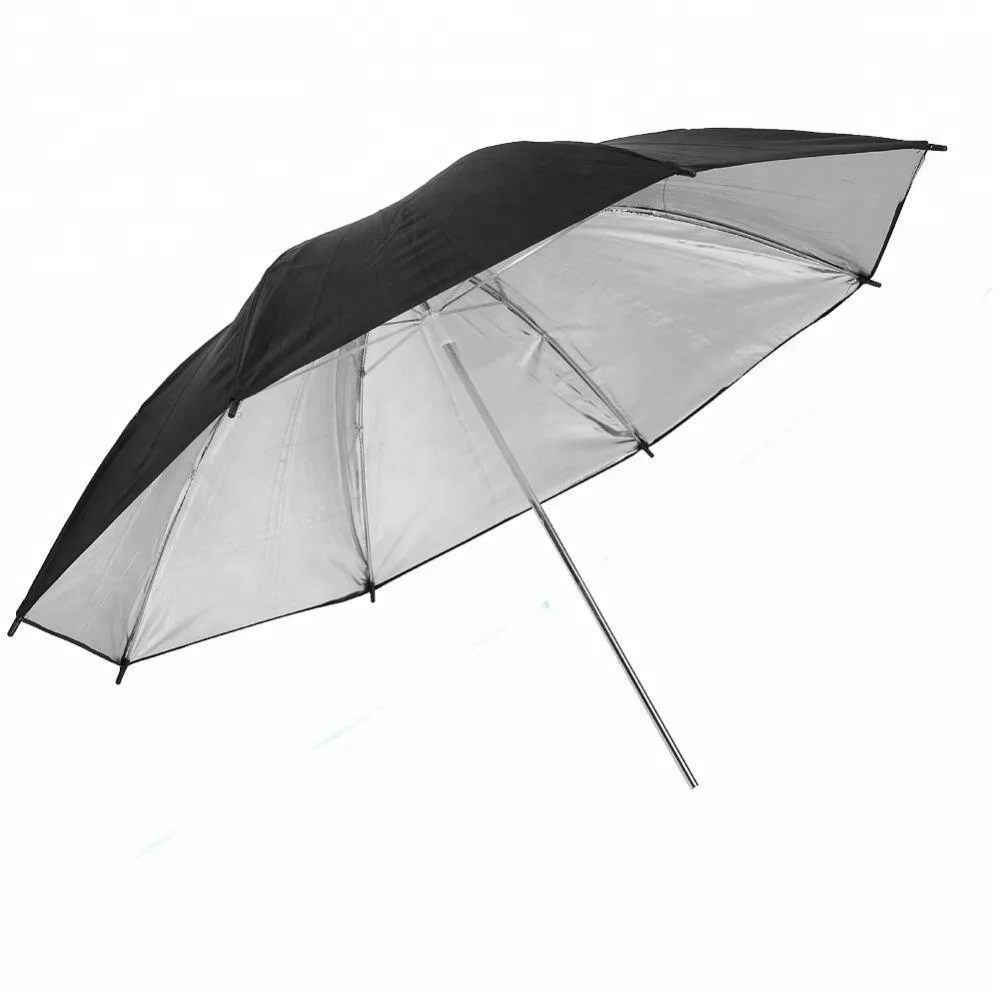 Professional 43 inch Black and Silver Reflector Umbrella for Photo & Video Shooting Studio Flash Light
