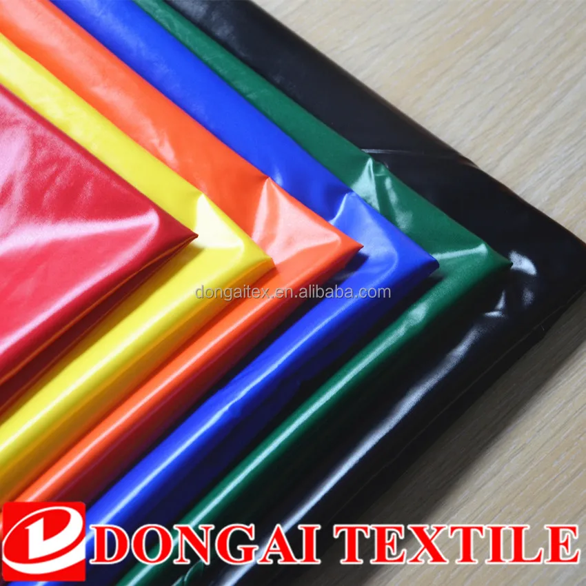 
shiny pu Waterproof nylon taffeta fabric for down jacket 
