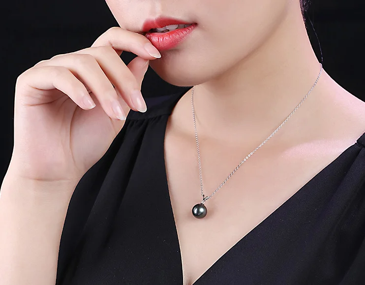 18K gold 10-11mm Classical Real Genuine Tahiti Tahitian South Sea Pearl gold jewelry