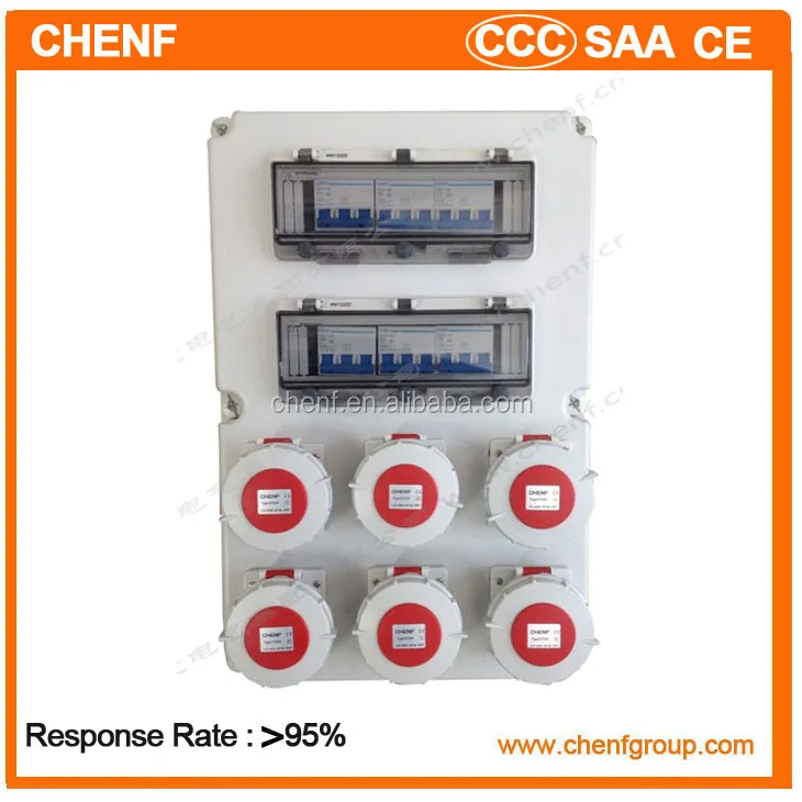 Индивидуальные IP67 CE мобильные распределительные платы, Европа, уличная Временная розетка управления питанием, 6 каналов