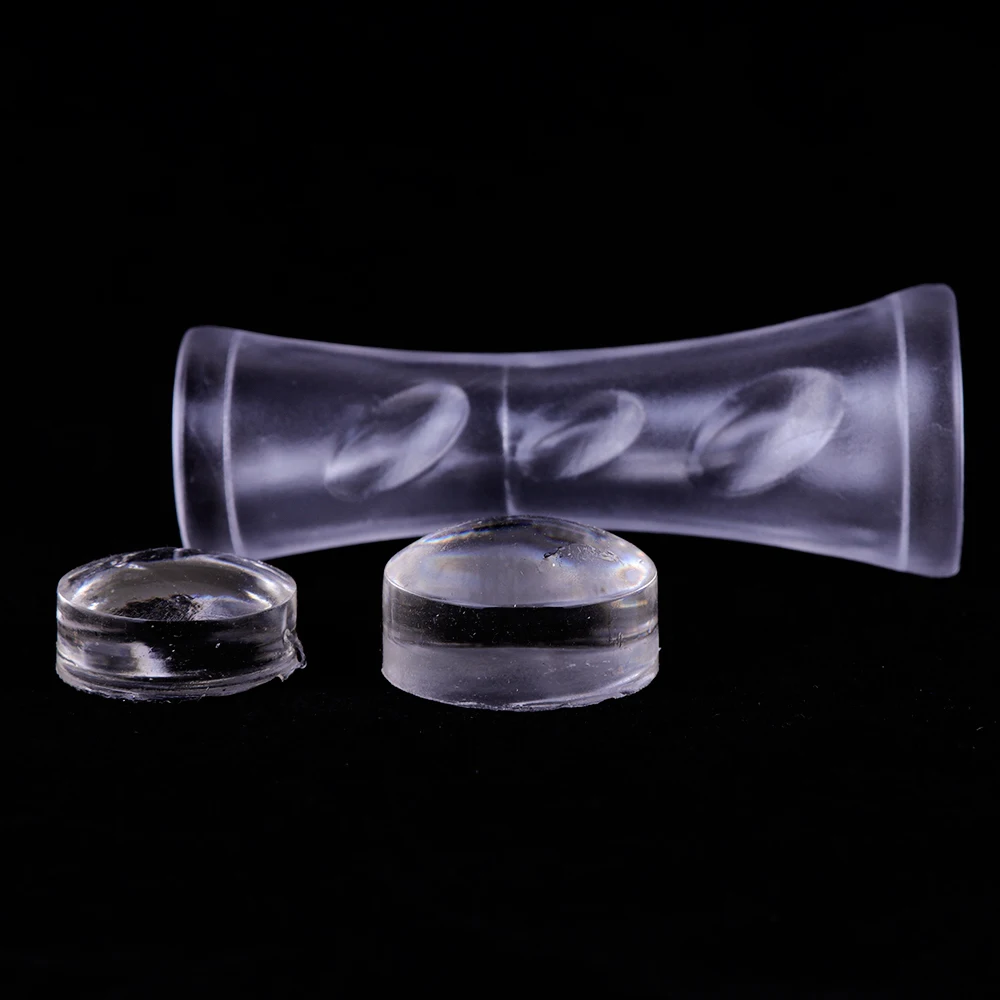 1sets Silicone Marshmallow Stamper Scraper Nail Art Stamp Clear Jelly Double Head Steel Plate Transfer Tools