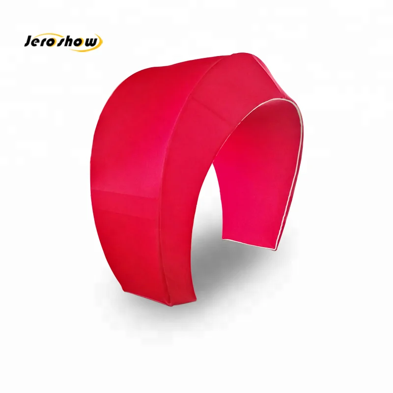 Exhibition booth tension fabric 3d half moon shape display circle round backdrop stand
