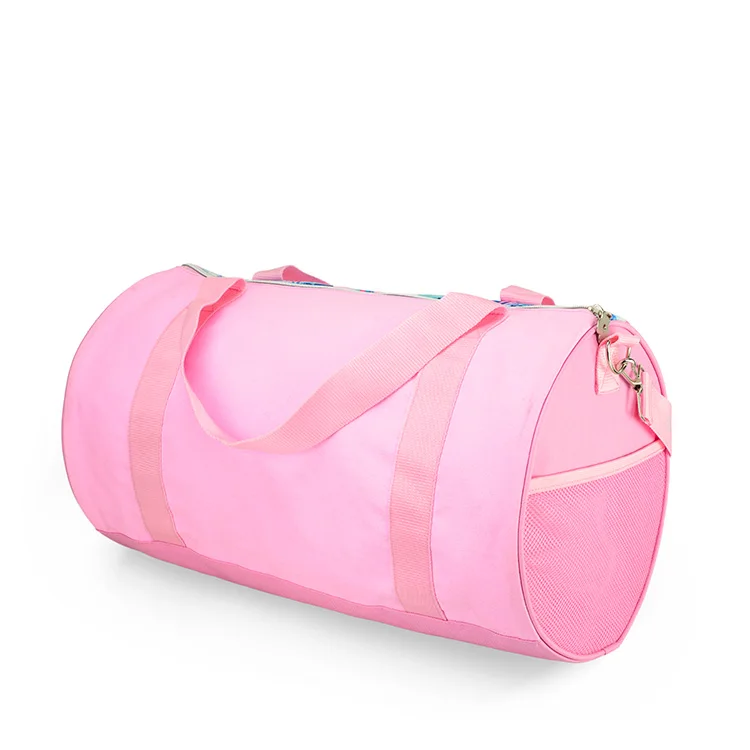 Cute pink custom canvas women travel duffel girls dance gym sports bag