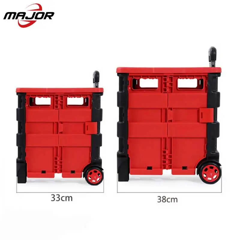 Quik Cart two-wheeled collapsible handcart with lid rolling utility cart with seat