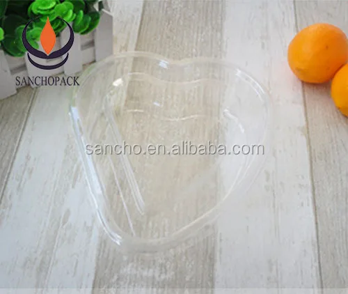 heart shaped pet plastic 1 lb clamshell fruit container