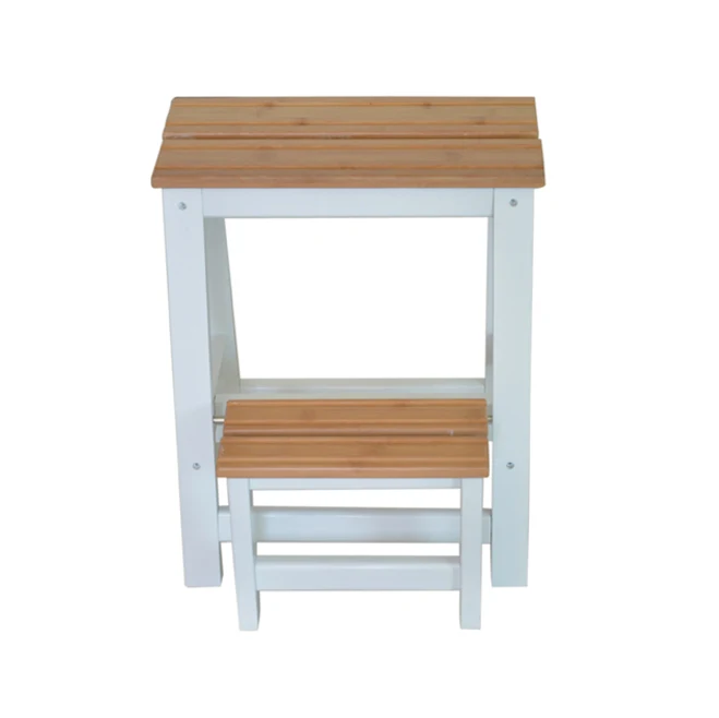 
Solid wood 2 tier fold step stool for children 