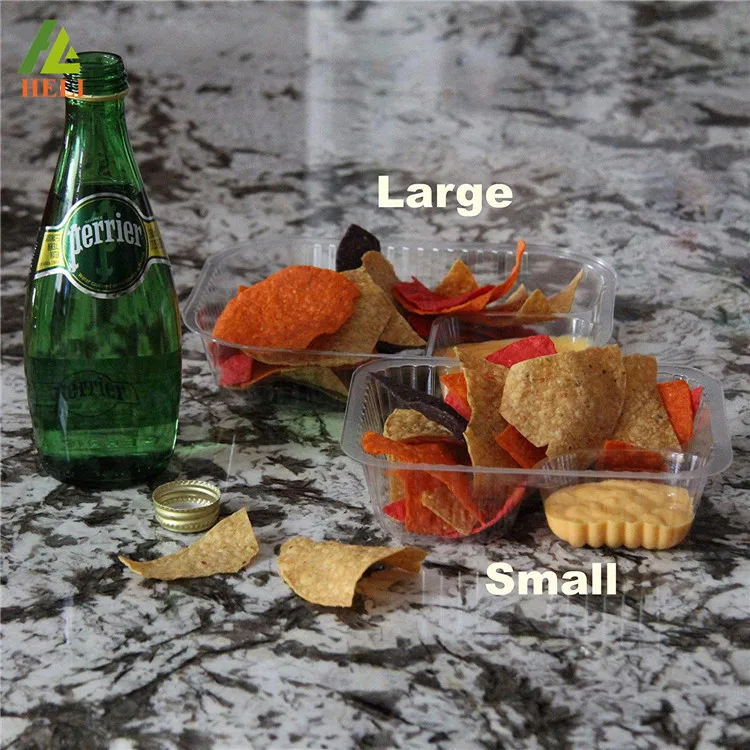 Disposable 2 Compartment Clear Anti Spill Large Nachos Trays