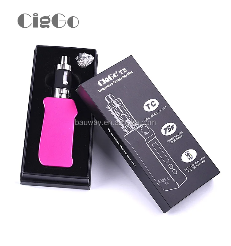 
2017 huge vape electronic cigarette Ciggo T75 e cigarette 75W mini box mod VV VW TC mod 