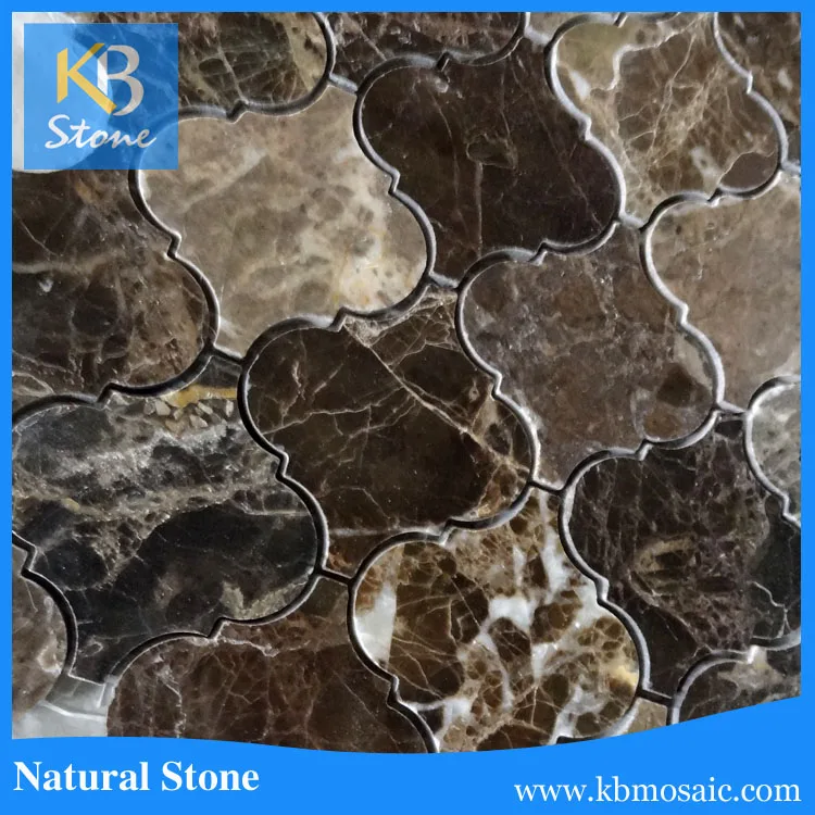 Popular Emperador Dark marble mosaic, lantern mosaic tile for wall interior