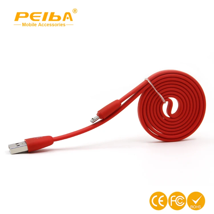 Alibaba Hot Sale Micro Usb Charging Cable For Android Phone , 3ft colorful flat Data cord line for Samsung Charger Cable