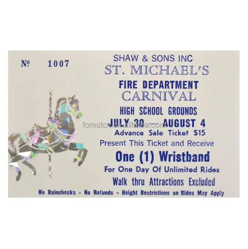 
Анти-подделка подарочный сертификат печать Купон по продаже билетов 