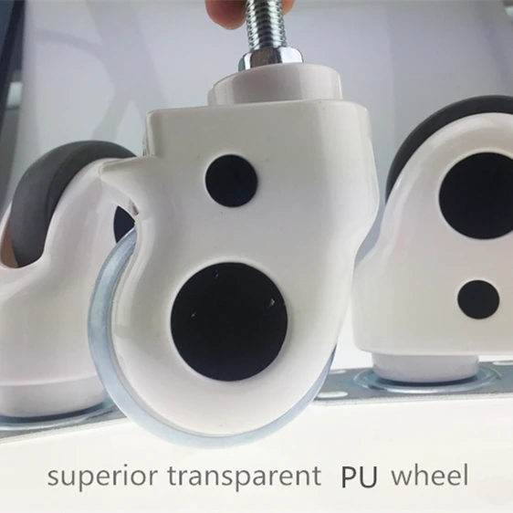 WBD tpr silent durable 125mm medical caster thread stem castors medical hilrom 305 bed wheels